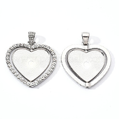 Alloy Pendant Cabochon Settings&nbsp;X-PALLOY-S107-004P-RS