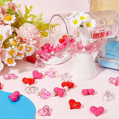 100Pcs 5 Colors Opaque & Transparent Acrylic Beads&nbsp;MACR-SC0001-78