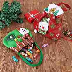 7Pcs 7 Style Christmas Non-woven Fabrics Candy Bags Decorations&nbsp;ABAG-SZ0001-16