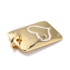 Brass Enamel Cubic Zirconia Pendants&nbsp;ZIRC-O044-11B-G