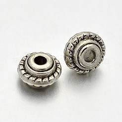 Tibetan Style Alloy Rondelle Spacer Beads&nbsp;LS-PALLOY-E381-08AS-NR