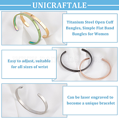 5Pcs 5 Colors Stainless Steel Open Cuff Bangles&nbsp;BJEW-UN0001-29