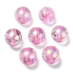 UV Plating Transparent Rainbow Iridescent Acrylic Beads&nbsp;TACR-D010-07C