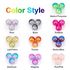 Spray Painted Crackle Glass Beads&nbsp;CCG-PH0002-05-WH