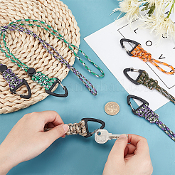 6Pcs 6 Styles Umbrella Cord Line Rope Keychain Carabiner&nbsp;AJEW-NB0003-53