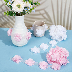 9~10 Yards 2 Colors 3D Organza Flower Trimming&nbsp;FIND-GF0004-50