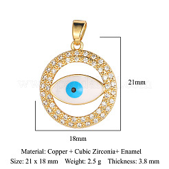 Brass Micro Pave Cubic Zirconia Pendants&nbsp;ZIRC-OY001-35-G