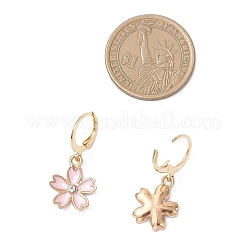 8 Pairs Alloy Crystal Rhinestone Flower Leverback Earrings&nbsp;EJEW-JE06666