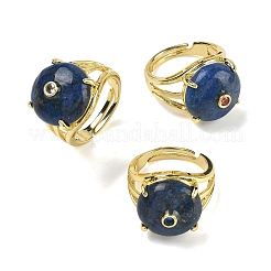 Brass Micro Pave Cubic Zirconia(Random Color) Cuff Open Rings&nbsp;RJEW-D347-02G-08