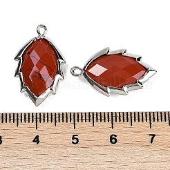 Natural Red Jasper Faceted Leaf Pendants&nbsp;G-I375-04P-16