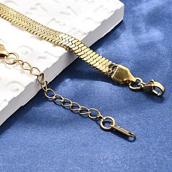 Ion Plating(IP) 304 Stainless Steel Herringbone Chain Necklace for Men Women&nbsp;LS-NJEW-E076-03E-G