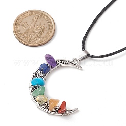 Tibetan Style Alloy Moon Pendant Necklace&nbsp;NJEW-JN04607-01