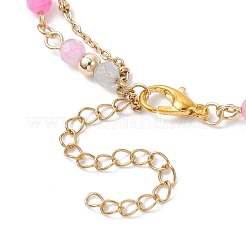 3Pcs Natural Agate Round Beads Multi-strand Bracelets&nbsp;BJEW-JB12468