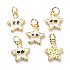 Real 18K Gold Plated Brass Enamel Charms&nbsp;KK-L206-019G