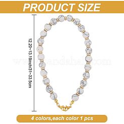 Round Gemstone & Flat Round CCB Plastic Beaded Phone Wristlet Strap Chains&nbsp;AJEW-AB00100