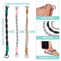 3Pcs 3 Styles Polyester Cord Phone Hand Strap Chains&nbsp;AJEW-TA0002-62A