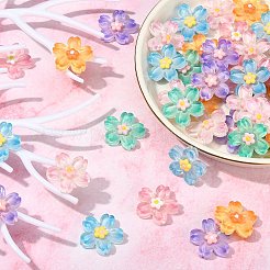 60Pcs 6 Colors Gradient Color Translucent Resin Cabochons&nbsp;RESI-CJ0002-51
