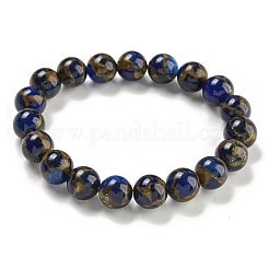 Round Synthetic Gold Clinquant Stone Stretch Bracekets&nbsp;G-P549-02A-02