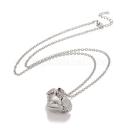 Heart Expanding Photo Locket Pendant Necklace for Women Men&nbsp;NJEW-SZ0001-40B