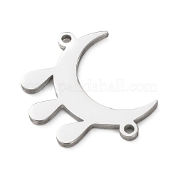 304 Stainless Steel Moon with Drop Links Connector Charms&nbsp;LS-STAS-D202-11P