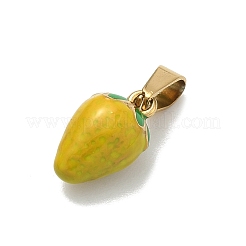 304 Stainless Steel Enamel Fruit Vegetable Charms&nbsp;STAS-F336-02G-G