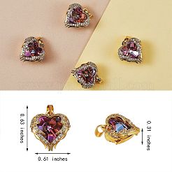 4Pcs Brass Rhinestone Pendants&nbsp;KK-SZ0005-34