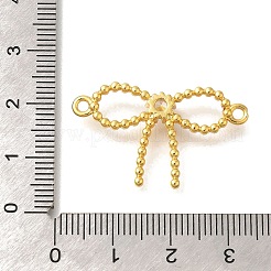 Rack Plating Brass Pave Clear Cubic Zirconia Bowknot Connector Charms&nbsp;KK-I716-29G