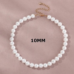 Plastic Imitation Pearl Round Beaded Necklaces for Women&nbsp;WGF0340-04