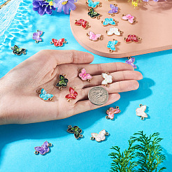 24Pcs 6 Colors Alloy Enamel Connector Charms&nbsp;ENAM-TA0003-56