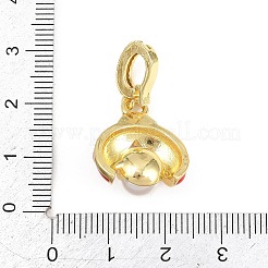 Brass Micro Pave Cubic Zirconia Pendants&nbsp;KK-H268-03G