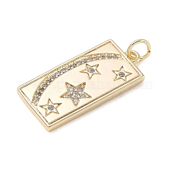 Brass Micro Pave Clear Cubic Zirconia Pendants&nbsp;CU-CBAFF5B-15G