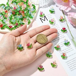 Glass Flower Pendants&nbsp;PALLOY-CJ00038