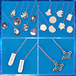 8Pcs 8 Style Alloy Enamel Astronaut Bookmark&nbsp;AJEW-PH0004-34