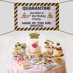 Polyester Quarantine Birthday Decorations Banner&nbsp;AJEW-GF0001-65
