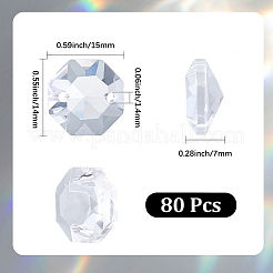 80Pcs Transparent Faceted Glass Connector Charms&nbsp;GLAA-SP0001-88D-01