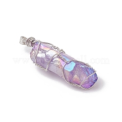 Electroplated Natural Quartz Crystal Pendants&nbsp;PALLOY-JF03363