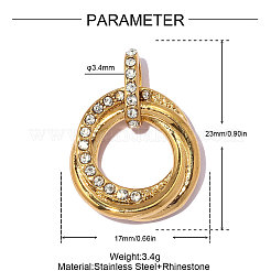 304 Stainless Steel & Rhinestone Pendants&nbsp;STAS-OY014-58G