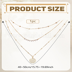 Brass Textured Disc Pendant 3 Layer Necklaces for Women&nbsp;NJEW-LP0009-50