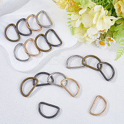 20Pcs 4 Colors Iron D Rings&nbsp;IFIN-SP0001-23C