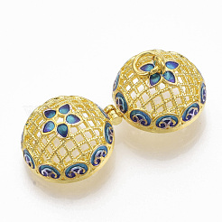 Rack Plating Brass Cage Pendants&nbsp;KK-T053-02G