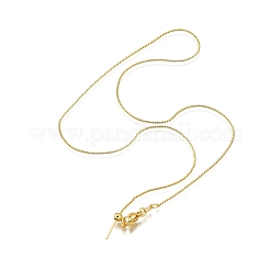1MM Brass Wheat Chain Adjustable Slider Necklaces&nbsp;NJEW-M108-21G