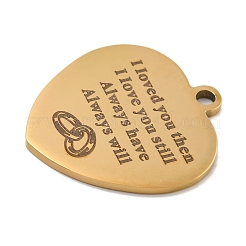 Valentine's Day PVD Vacuum Plating 201 Stainless Steel Pendants&nbsp;STAS-L079-24G-03