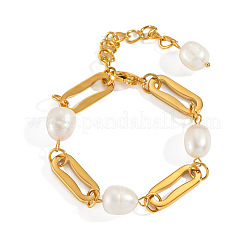 Elegant Natural Freshwater Pearl Link Bracelets&nbsp;UI8450