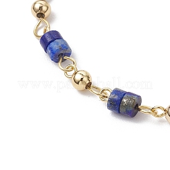 304 Stainless Steel Natural Dyed Lapis Lazuli Link Bracelets for Women&nbsp;BJEW-JB11683-02