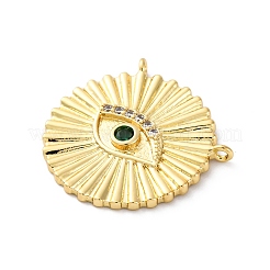 Brass Micro Pave Cubic Zirconia Pendants&nbsp;KK-S510-39G-01