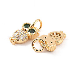 Rack Plating Brass Micro Pave Cubic Zirconia Charms&nbsp;ZIRC-C035-08G