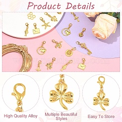 30Pcs 15 Style Alloy Pendant Decorations&nbsp;HJEW-YW00372