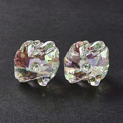 UV Plating Rainbow Iridescent Acrylic Beads&nbsp;OACR-H015-09