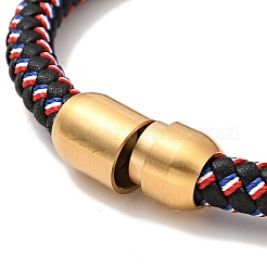 Microfiber Leather Braided Round Cord Bracelet with 304 Stainless Steel Clasp for Men Women&nbsp;BJEW-C021-11