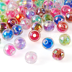 64Pcs 8 Colors UV Plating Transparent Acrylic European Beads&nbsp;OACR-TA0001-31